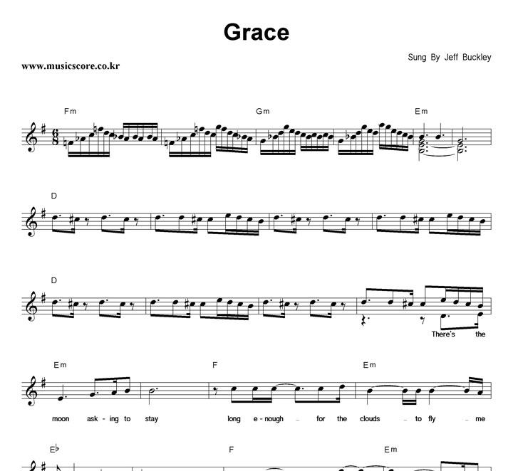 Jeff Buckley Grace 악보