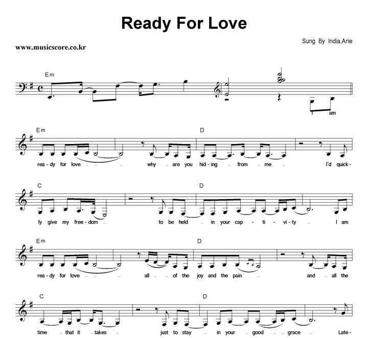 India.Arie Ready For Love 악보