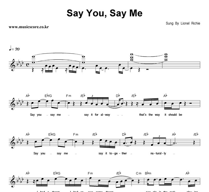 Lionel Richie Say You, Say Me Ǻ