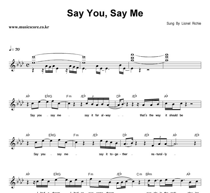 Lionel Richie Say You, Say Me Ǻ