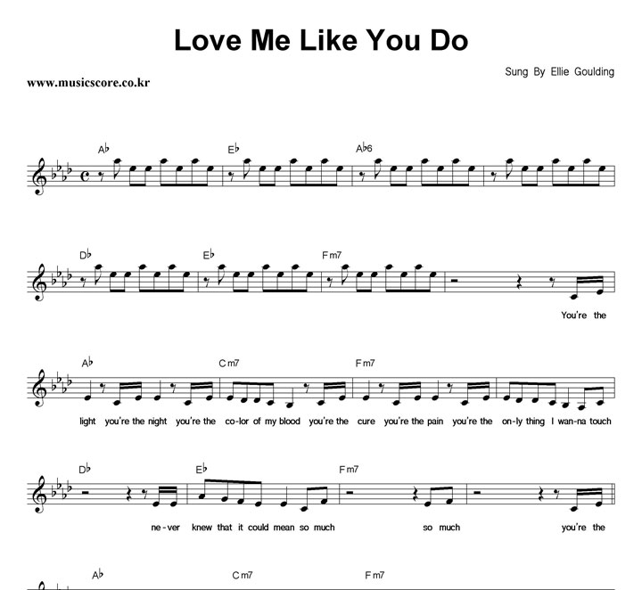 Текст песни лайк ю. Love me like you do Ellie Goulding Ноты для фортепиано. Ellie Goulding Love me like you do. Ноты Элли Голдинг 50 оттенков серого. Ellie Goulding Love me like you do обложка.