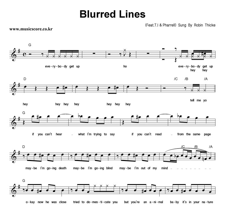 Robin Thicke Blurred Lines Ǻ
