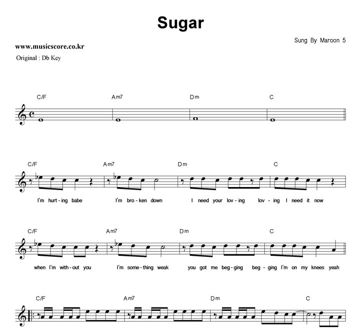 Maroon5 Sugar  CŰ Ǻ