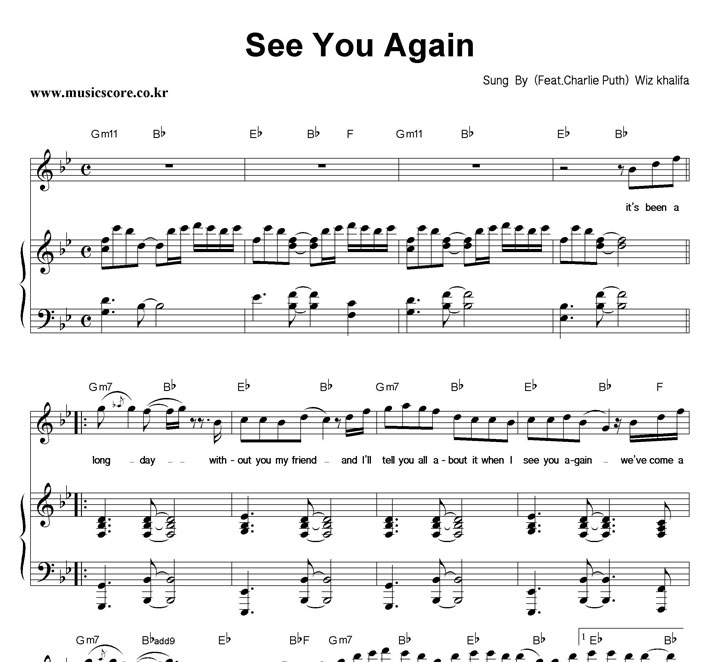 Wiz Khalifa See You Again (Feat.Charlie Puth) ǾƳ Ǻ