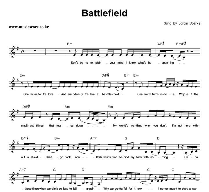 Jordin Sparks Battlefield Ǻ