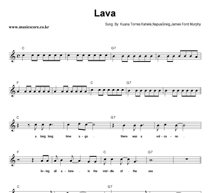 Kuana Torres Kahele, Napua Greig, James Ford Murphy Lava 악보