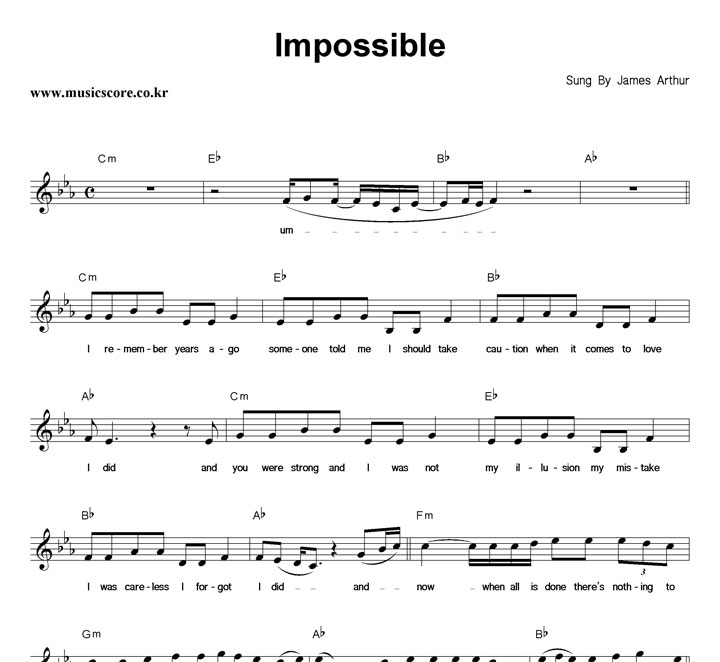 James Arthur Impossible Ǻ