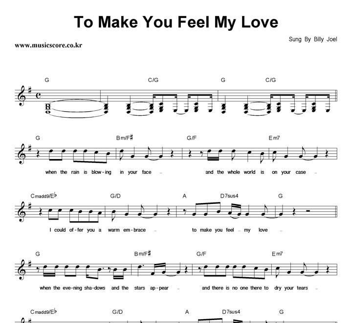 Billy Joel To Make You Feel My Love Ǻ