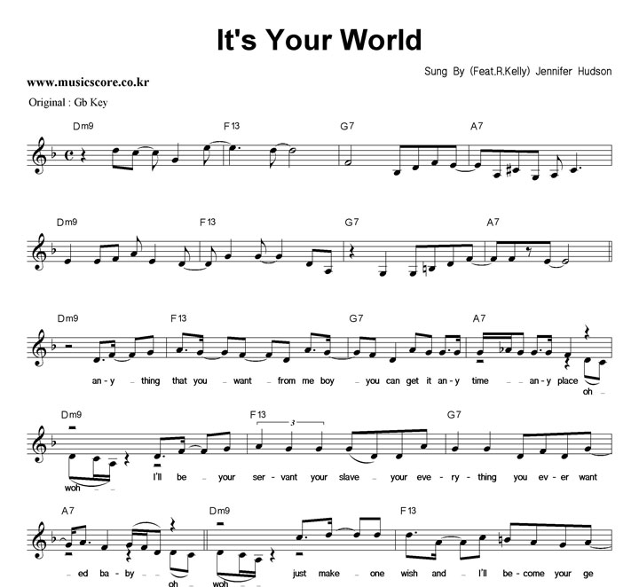 Jennifer Hudson It's Your World (Feat.R.Kelly)  FŰ Ǻ