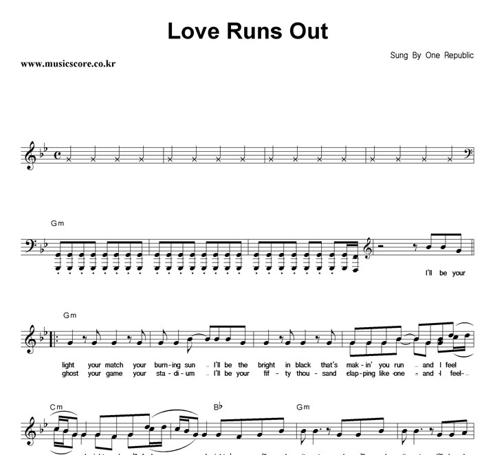 One Republic Love Runs Out Ǻ