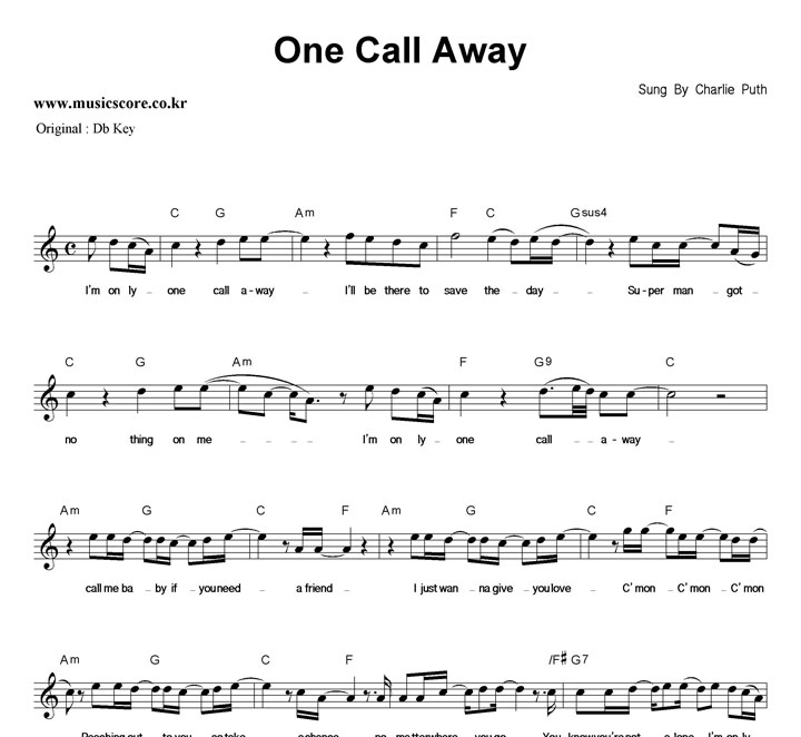 Charlie Puth One Call Away  CŰ Ǻ