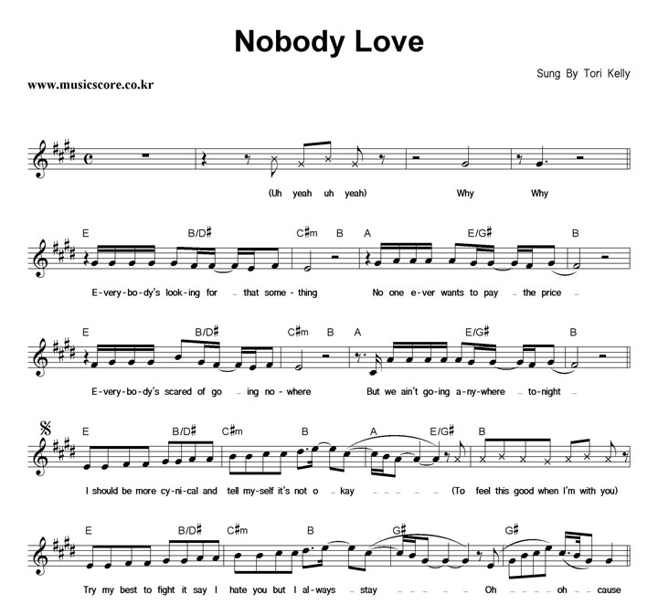 Tori Kelly Nobody Love Ǻ