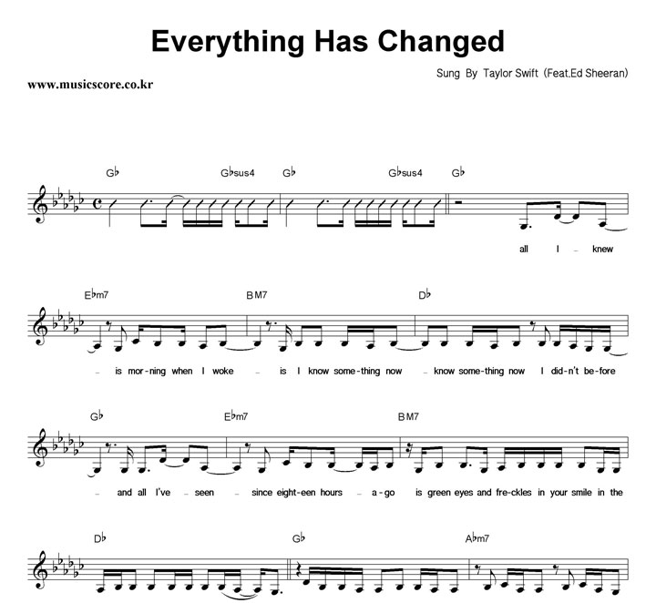 Taylor Swift Everything Has Changed (Feat.Ed Sheeran) Ǻ