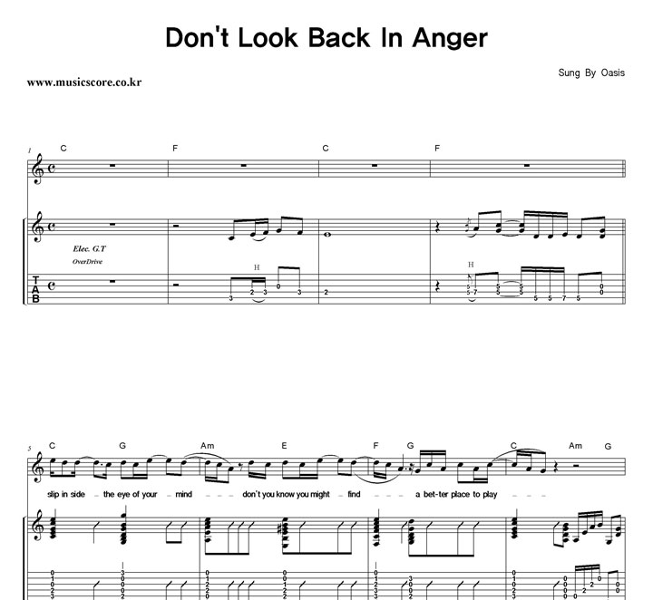 Oasis Don't Look Back In Anger  Ÿ Ÿ Ǻ