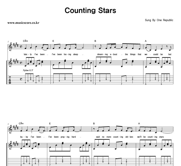 One Republic Counting Stars  Ÿ Ÿ Ǻ