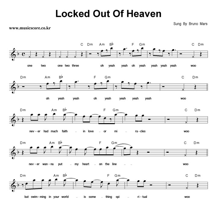 Bruno Mars Locked Out Of Heaven Ǻ