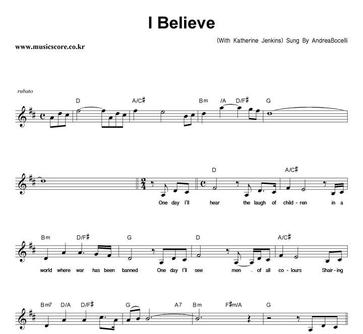 Andrea Bocelli I Believe (With Katherine Jenkins) Ǻ