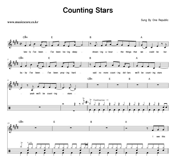 One Republic Counting Stars  巳 Ǻ