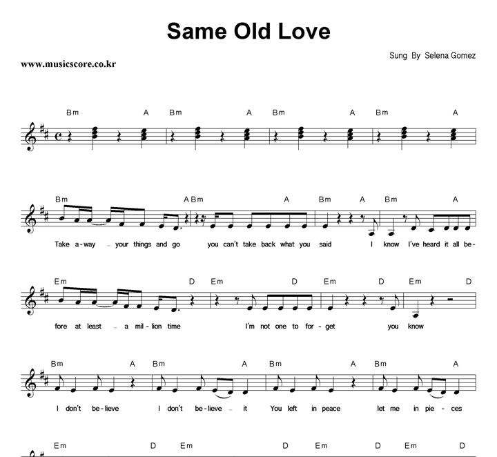 Selena Gomez Same Old Love Ǻ