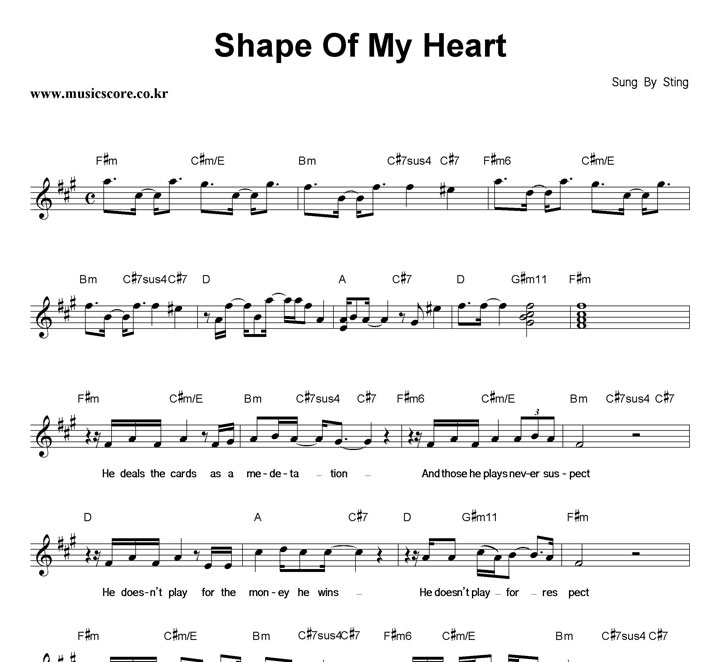 Ноты для фортепиано shape of my heart