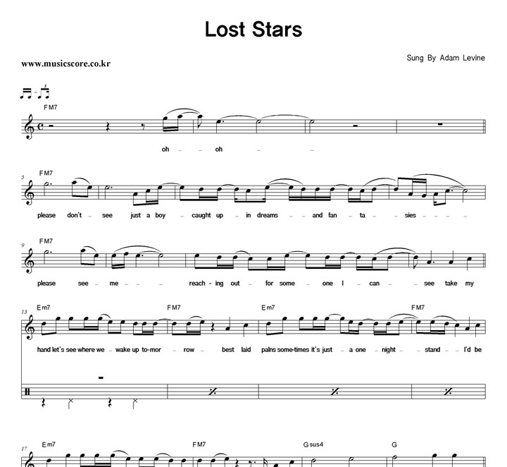 Adam Levine Lost Stars  巳 Ǻ