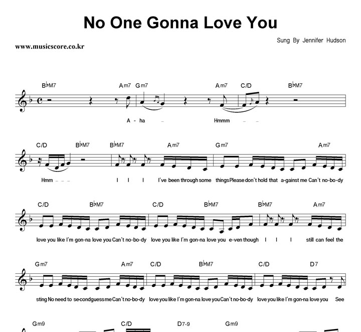 Jennifer Hudson No One Gonna Love You Ǻ