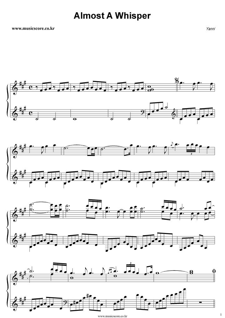 Yanni (ߴ) Almost A Whisper ǾƳ Ǻ