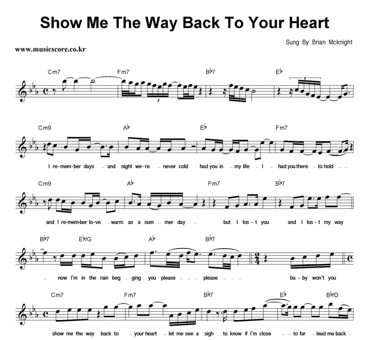 Brian Mcknight Show Me The Way Back To Your Heart Ǻ