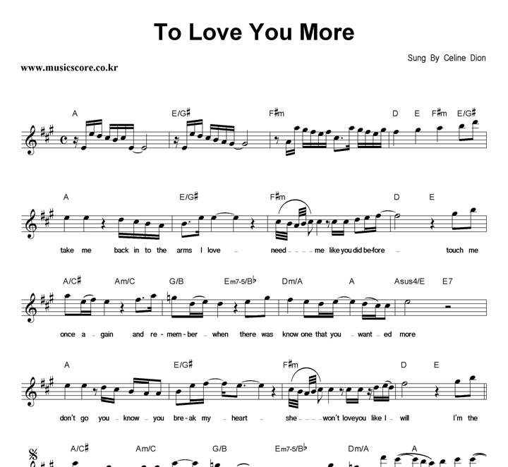 Celine Dion To Love You More Ǻ