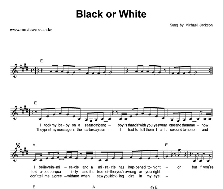 Michael Jackson Black or White Ǻ