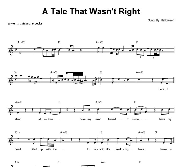 Helloween A Tale That Wasn't Right Ǻ