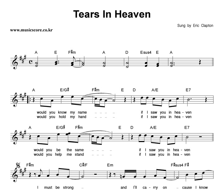 Eric Clapton Tears In Heaven Ǻ