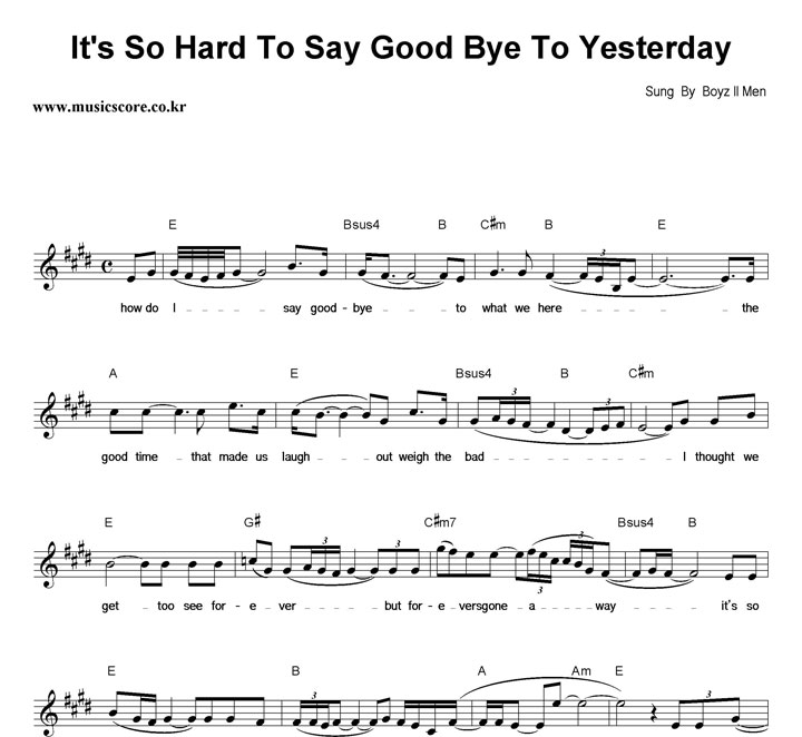 Boyz II Men It's So Hard To Say Good Bye To Yesterday Ǻ