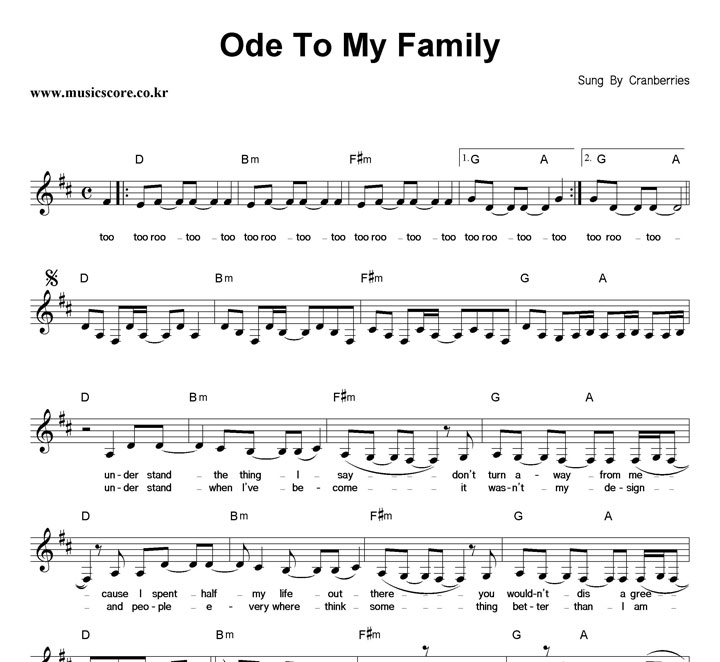 The Cranberries Ode To My Family Ǻ