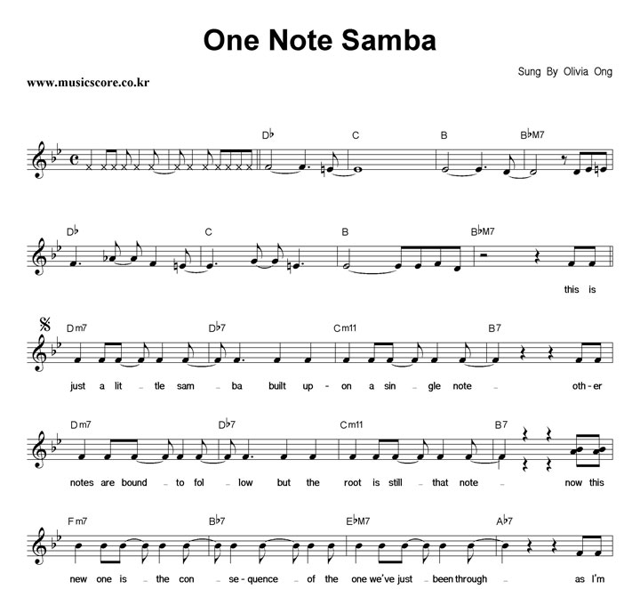 Olivia Ong One Note Samba Ǻ