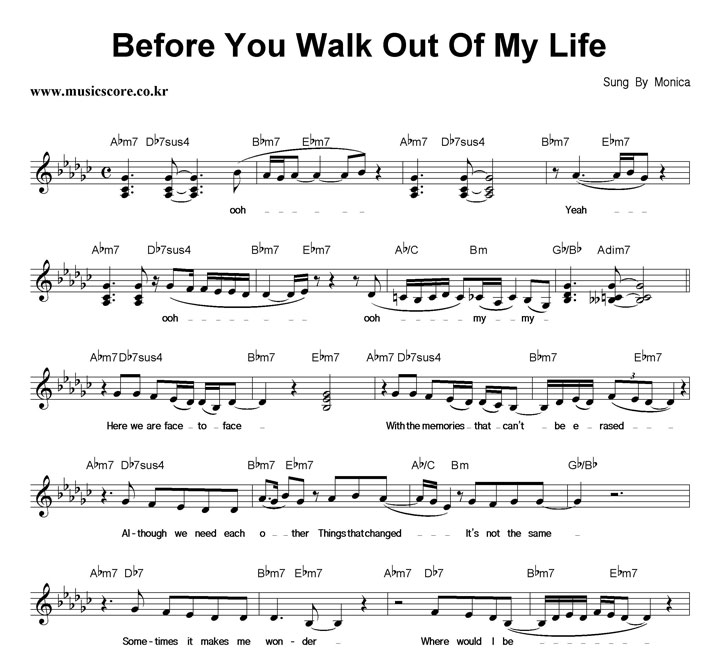 Monica Before You Walk Out Of My Life Ǻ