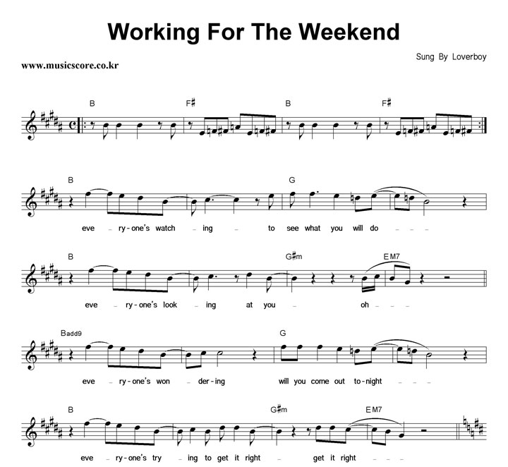 Loverboy Working For The Weekend Ǻ