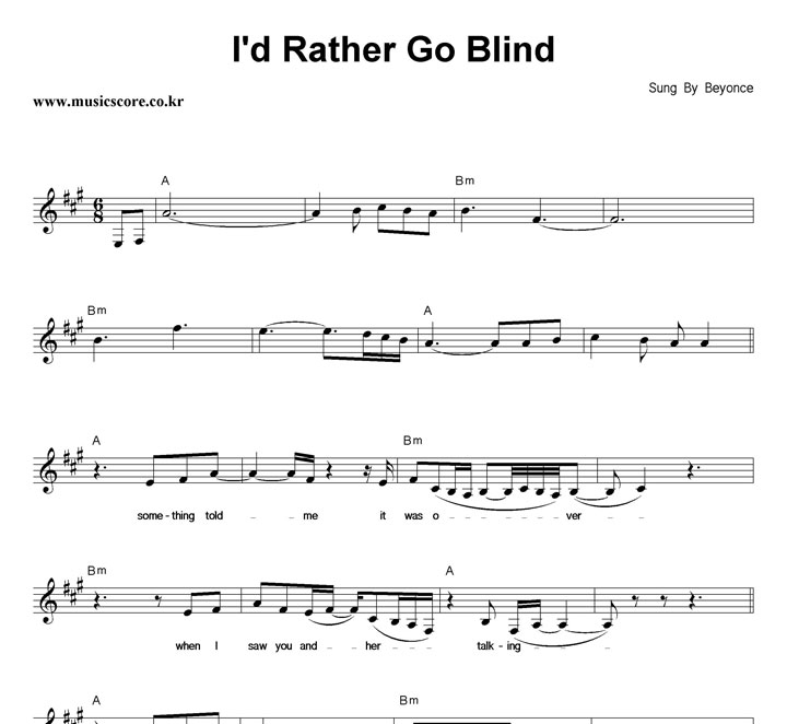 Beyonce I'd Rather Go Blind Ǻ