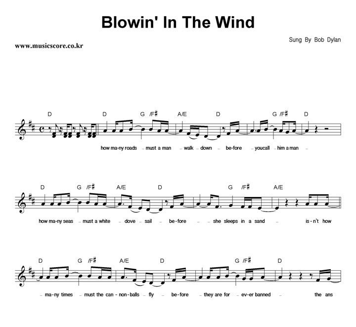 Bob Dylan Blowin' In The Wind Ǻ