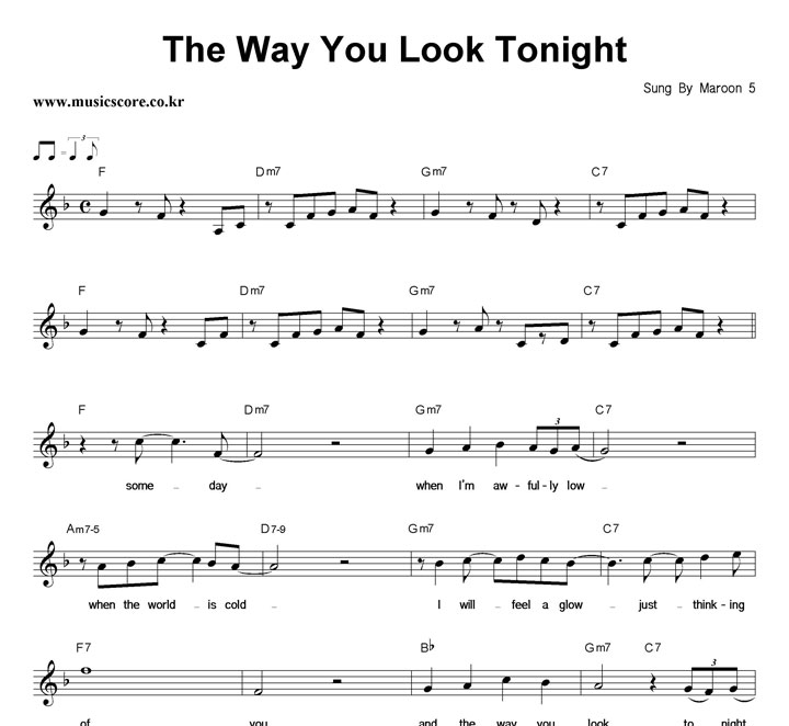 Maroon5 The Way You Look Tonight Ǻ