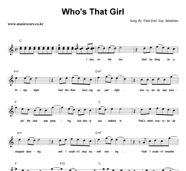 Guy Sebastian Who's That Girl (Feat.Eve) Ǻ