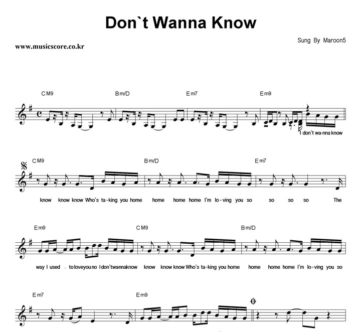 Maroon5 Don't Wanna Know (Feat.Kendrick Lamar) Ǻ
