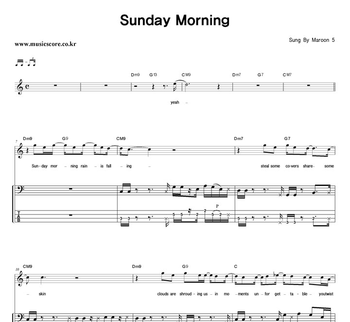 Maroon 5 Sunday Morning  ̽ Ÿ Ǻ