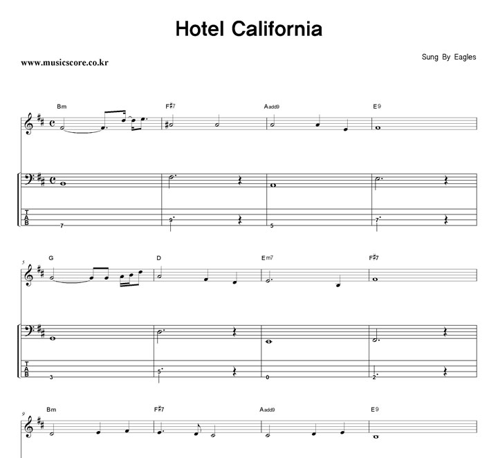 Eagles Hotel California  ̽ Ÿ Ǻ
