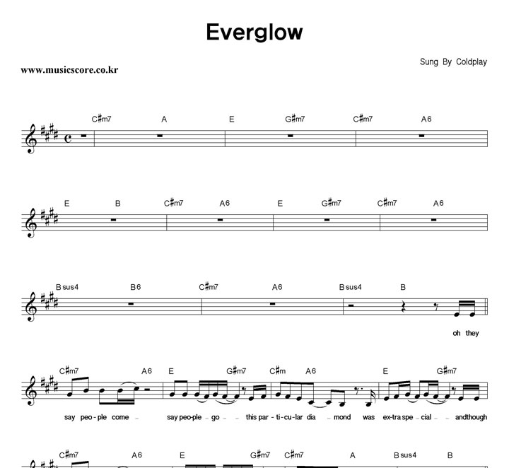 Coldplay Everglow Ǻ