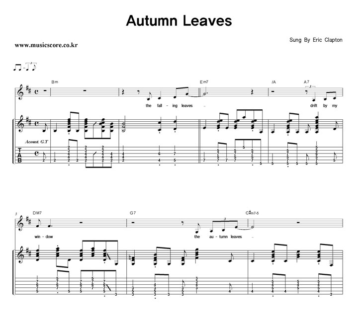 Eric Clapton Autumn Leaves  Ÿ Ÿ Ǻ