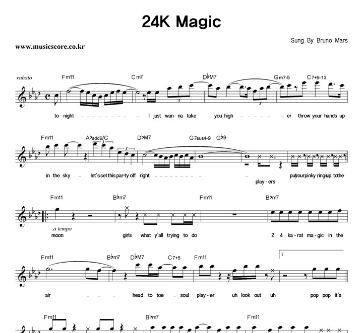 Bruno Mars 24k Magic Ǻ