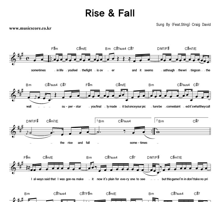 Craig David Rise & Fall Ǻ