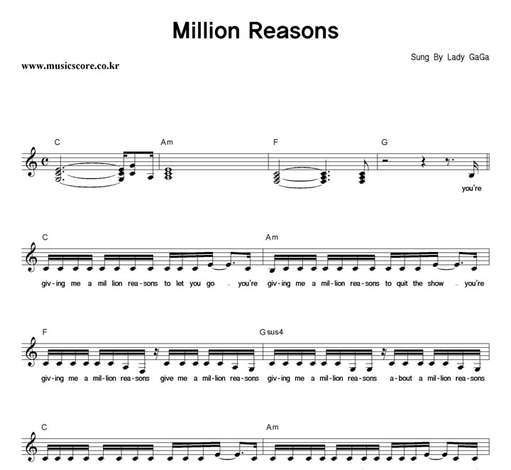 Lady Ga Ga Million Reasons Ǻ