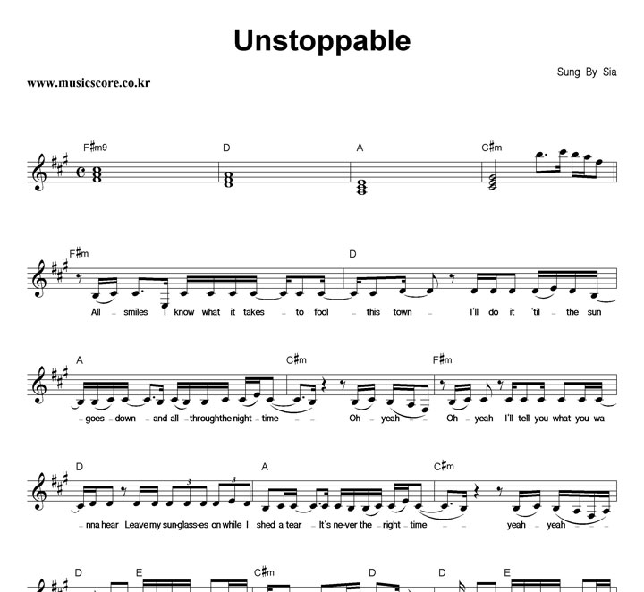 Sia Unstoppable Ǻ